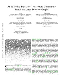 An Effective Index for Truss-based Community Search on Large Directed
  Graphs