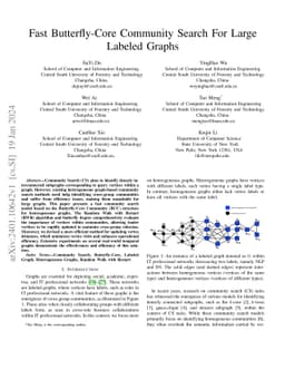 Fast Butterfly-Core Community Search For Large Labeled Graphs