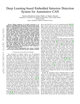 Deep Learning-based Embedded Intrusion Detection System for Automotive
  CAN