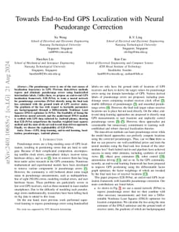 Towards End-to-End GPS Localization with Neural Pseudorange Correction