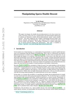 Manipulating Sparse Double Descent