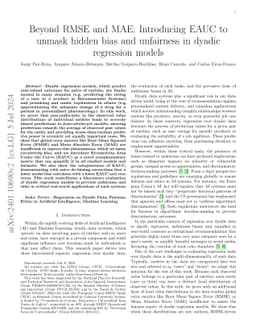 Beyond RMSE and MAE: Introducing EAUC to unmask hidden bias and unfairness in dyadic regression models
