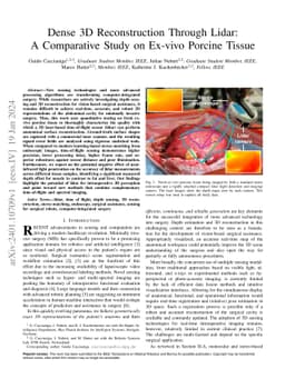 Dense 3D Reconstruction Through Lidar: A Comparative Study on Ex-vivo
  Porcine Tissue