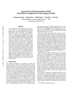Structured Code Representations Enable Data-Efficient Adaptation of Code
  Language Models