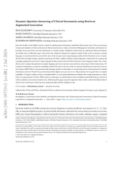 Dynamic Q&A of Clinical Documents with Large Language Models