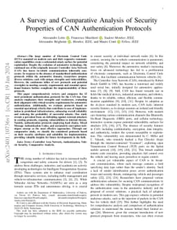 A Survey and Comparative Analysis of Security Properties of CAN
  Authentication Protocols