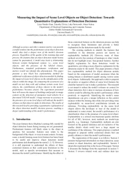 Measuring the Impact of Scene Level Objects on Object Detection: Towards
  Quantitative Explanations of Detection Decisions