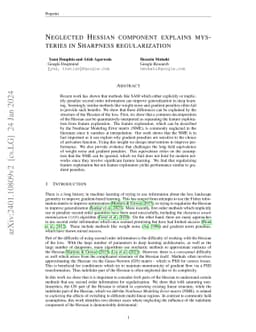 Neglected Hessian component explains mysteries in Sharpness
  regularization