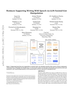 Rambler: Supporting Writing With Speech via LLM-Assisted Gist
  Manipulation