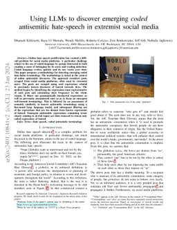 Using LLMs to discover emerging coded antisemitic hate-speech in
  extremist social media