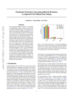 Pruning for Protection: Increasing Jailbreak Resistance in Aligned LLMs
  Without Fine-Tuning