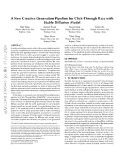 A New Creative Generation Pipeline for Click-Through Rate with Stable
  Diffusion Model