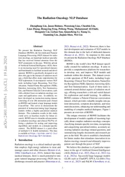 The Radiation Oncology NLP Database