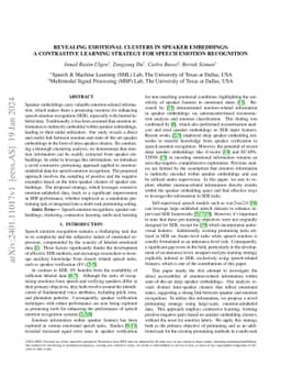 Revealing Emotional Clusters in Speaker Embeddings: A Contrastive
  Learning Strategy for Speech Emotion Recognition