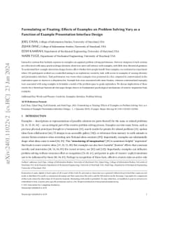 Formulating or Fixating: Effects of Examples on Problem Solving Vary as
  a Function of Example Presentation Interface Design