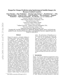 DengueNet: Dengue Prediction using Spatiotemporal Satellite Imagery for
  Resource-Limited Countries