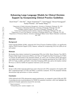 Enhancing Large Language Models for Clinical Decision Support by
  Incorporating Clinical Practice Guidelines