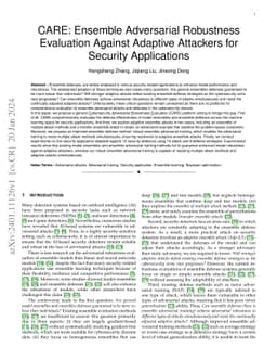 CARE: Ensemble Adversarial Robustness Evaluation Against Adaptive
  Attackers for Security Applications