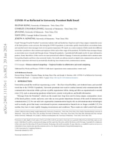 COVID-19 as Reflected in University President Bulk Email