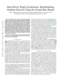 Data-Driven Target Localization: Benchmarking Gradient Descent Using the
  Cramer-Rao Bound