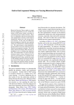 End-to-End Argument Mining over Varying Rhetorical Structures