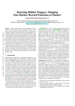 Detecting Hidden Triggers: Mapping Non-Markov Reward Functions to Markov