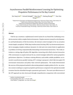 Asynchronous Parallel Reinforcement Learning for Optimizing Propulsive
  Performance in Fin Ray Control