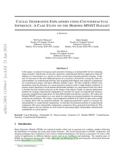Causal Generative Explainers using Counterfactual Inference: A Case
  Study on the Morpho-MNIST Dataset