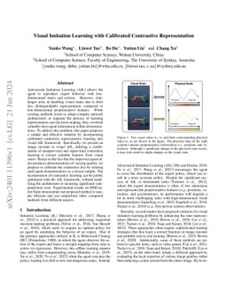 Visual Imitation Learning with Calibrated Contrastive Representation