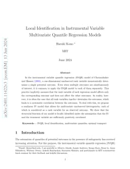 Local Identification in Instrumental Variable Multivariate Quantile
  Regression Models