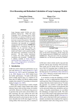 Over-Reasoning and Redundant Calculation of Large Language Models