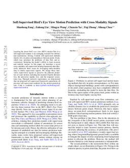 Self-Supervised Bird's Eye View Motion Prediction with Cross-Modality
  Signals