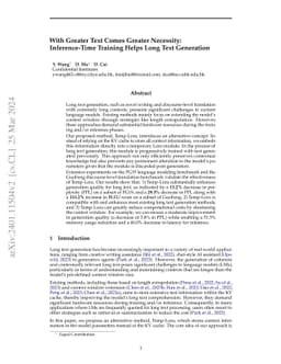 With Greater Text Comes Greater Necessity: Inference-Time Training Helps
  Long Text Generation