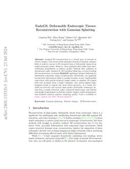 EndoGS: Deformable Endoscopic Tissues Reconstruction with Gaussian
  Splatting