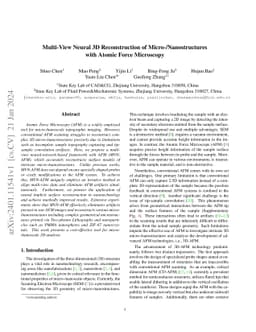 Multi-View Neural 3D Reconstruction of Micro-/Nanostructures with Atomic
  Force Microscopy