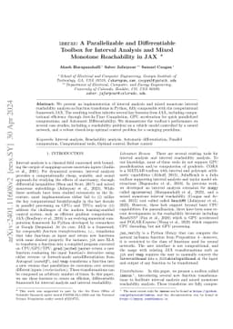 $\texttt{immrax}$: A Parallelizable and Differentiable Toolbox for
  Interval Analysis and Mixed Monotone Reachability in JAX