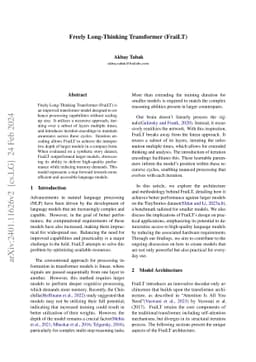 Freely Long-Thinking Transformer (FraiLT)