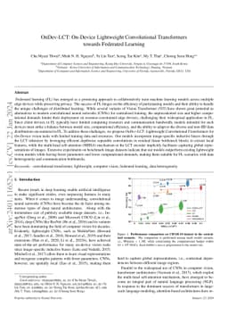 OnDev-LCT: On-Device Lightweight Convolutional Transformers towards federated learning