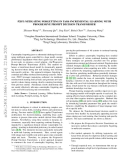P2DT: Mitigating Forgetting in task-incremental Learning with
  progressive prompt Decision Transformer