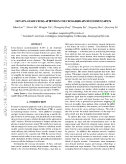 Domain-Aware Cross-Attention for Cross-domain Recommendation