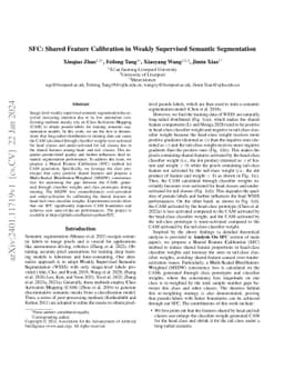 SFC: Shared Feature Calibration in Weakly Supervised Semantic
  Segmentation