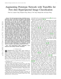 Augmenting Prototype Network with TransMix for Few-shot Hyperspectral
  Image Classification