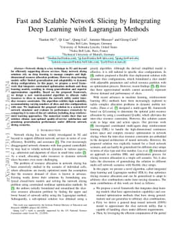 Fast and Scalable Network Slicing by Integrating Deep Learning with
  Lagrangian Methods