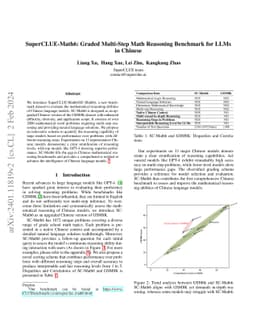 SuperCLUE-Math6: Graded Multi-Step Math Reasoning Benchmark for LLMs in
  Chinese