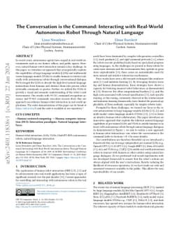 The Conversation is the Command: Interacting with Real-World Autonomous
  Robot Through Natural Language