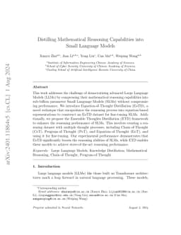Distilling Mathematical Reasoning Capabilities into Small Language
  Models