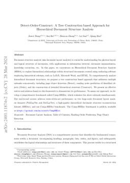 Detect-Order-Construct: A Tree Construction based Approach for
  Hierarchical Document Structure Analysis