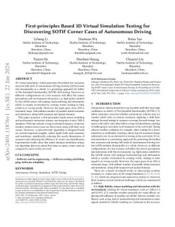 First-principles Based 3D Virtual Simulation Testing for Discovering
  SOTIF Corner Cases of Autonomous Driving