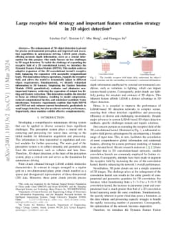 Large receptive field strategy and important feature extraction strategy
  in 3D object detection