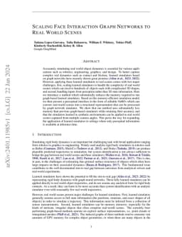 Scaling Face Interaction Graph Networks to Real World Scenes